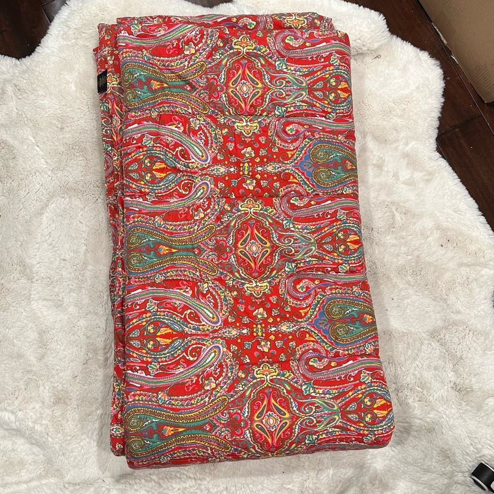 Vintage Ralph Lauren Red Beachside Paisley Floral Queen/Full Size Comforter